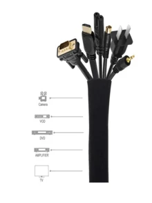 Zipper Cable Protection Cover, Cable Organization And Storage Set, Desk ...