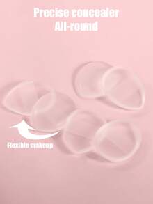 3/6pcs,Transparent Color,Drop-Shaped/Circular Silicone Makeup Sponge | Portable Travel Makeup Tool, Non-Absorbent | Concealer, Foundation, Reusable And Washable, Makeup Accessories, Sponge, Makeup Brush, Loose Powder Sponge, Affordable Price - Multicolor - View 7