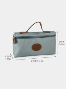 Haus Hana 1PC Retro Simple Nylon Makeup Bag, Handheld Cosmetic Pouch, Large Capacity Zipper Travel Toiletry Organizer, Lightweight Portable Storage Bag For Cosmetics, Ideal For Daily Use, Vacation, Business Trip & Outdoor Activities - Multicolor - View 4