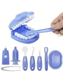 MINKOJA 9pcs Mini Children Dentist Toy Set - Realistic Oral Care Tools, Stimulate Imagination, Edutainment; Dental Examination Teeth Model, Promote Parent-Child Interaction And Role-Playing, Suitable Learning Toy For Boys And Girls (Plastic Material) - Multicolor - View 4