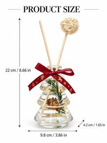 Cirelle Christmas Tree Shaped Reed,Crafted With Transparent Glass Bottle And Decorative Rattan Balls. It Releases Pleasant Scent To Fill The Room. Perfect For Tabletop Decor During Holiday Season, Suitable For Bedroom Display And Festive Gift Giving. - multicolor - View 7