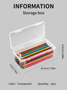 2pcs Large Transparent PP Storage Boxes With Lids, Lightweight Unfinished Surface For Office/School Supplies, Pens, Pencils, Markers, Crafts, Desk Storage, Makeup, Jewelry, Suitable For Girls, Minimalist Style, Portable, Random Color(Only The Box - Clear - View 12