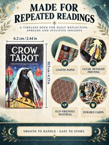 MINKOJA Crows Tarot Cards Crow Tarot Card Fortune Telling Divination Game English Version Card Party Game, Portable - mix - View 4