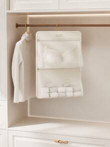 1pc Hanging Closet Storage Organizer, Transparent Mesh Wall‑Mount Storage Bag, Multi‑Pocket Underwear Sock Bra Organizer, Wardrobe Space‑Saving Hanging Pouch - Multicolor - View 4