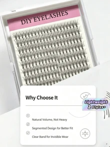 10D 0.07mm 8-16mm Mixed C D Curl Fluffy Wispy Natural Volume Individual Lashes DIY Eyelash Extension Reusable For Women Girls Daily Party Makeup Gift - Multicolor - View 5
