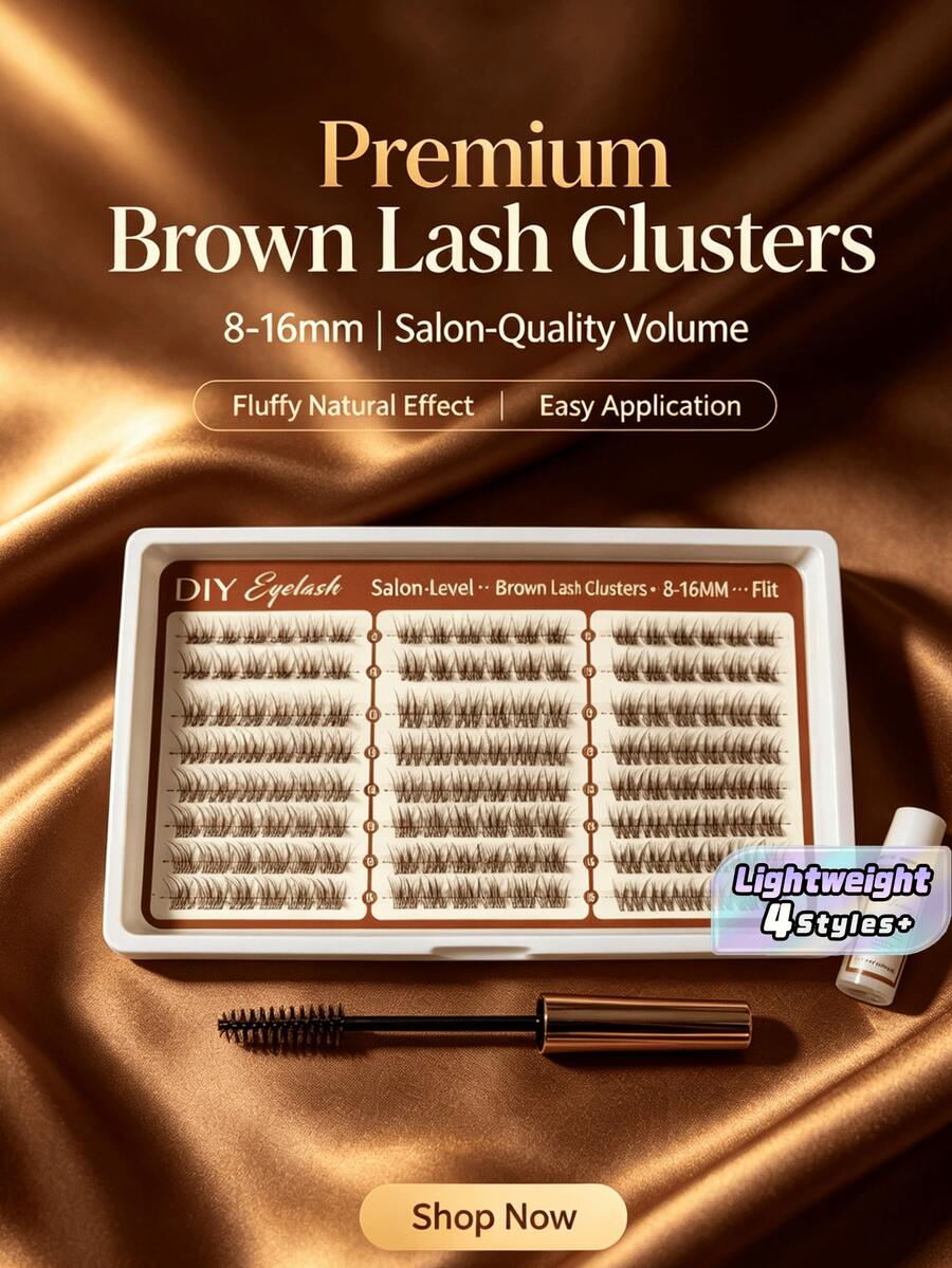 3D Mink Lash Clusters D Curl High Volume 8-20mm Mixed Lengths Fluffy Soft Lightweight DIY Eyelash Extension Kit For Daily Wedding Party Halloween Natural Look - Multicolor - View 1