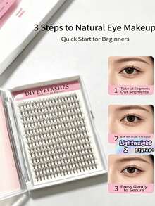 10D 0.07mm 8-16mm Mixed C D Curl Fluffy Wispy Natural Volume Individual Lashes DIY Eyelash Extension Reusable For Women Girls Daily Party Makeup Gift - Multicolor - View 1