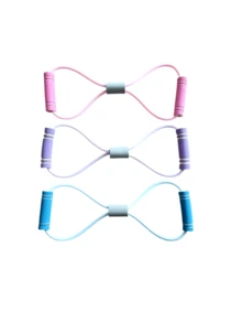 1 Pc New 8 Shape Gravity Stretch Cord With Handle Stackable TPE Loop Band For Leg Arm Workout Yoga Pilates Blue Purple Pink Green Black Suitable For Beginners Daily Fitness Equipment - Multicolor - View 11