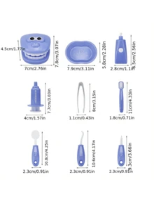 MINKOJA 9pcs Mini Children Dentist Toy Set - Realistic Oral Care Tools, Stimulate Imagination, Edutainment; Dental Examination Teeth Model, Promote Parent-Child Interaction And Role-Playing, Suitable Learning Toy For Boys And Girls (Plastic Material) - Multicolor - View 5