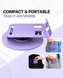 Teckwe Dudukan Ponsel Logam 360° – Dudukan Ponsel Meja Portabel – Dudukan yang Dapat Dilipat & Diputar - Stand desktop - View 4