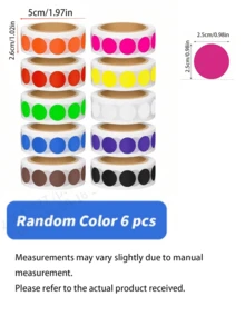 4/6rolls Round Dot Stickers Color Coding Labels,Colorful Coding Label Sticker For File Classification,Mark Key Points,Coloring,Student Classroom,Office,Organizing,For Christmas Gift Ideas,Holiday Home Decorations(1 Roll=500pcs),Classroom - multicolor - View 12