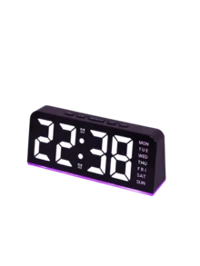 1pc Digital Alarm Clock, LED Digital Clock With Ambient Light, 4 Levels Brightness Adjustable, With Day/Date/Temperature, 12/24H, Dual Alarm & Snooze Function, Bedside Desk Table Clock, For Office Bedroom Home Decor(Batteries Not Included) - 1PC - View 5