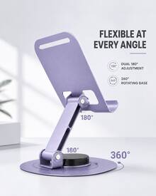 Teckwe Dudukan Ponsel Logam 360° – Dudukan Ponsel Meja Portabel – Dudukan yang Dapat Dilipat & Diputar - Stand desktop - View 9