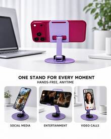 Teckwe Dudukan Ponsel Logam 360° – Dudukan Ponsel Meja Portabel – Dudukan yang Dapat Dilipat & Diputar - Stand desktop - View 10
