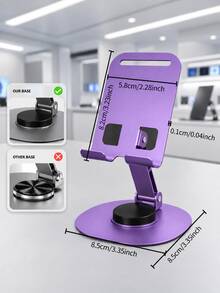 Teckwe Dudukan Ponsel Logam 360° – Dudukan Ponsel Meja Portabel – Dudukan yang Dapat Dilipat & Diputar - Stand desktop - View 5