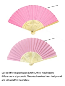 Decorative Handheld Folding Fan Set-Includes , Matching Thank-You Cards, And Organza Bags; Suitable For Weddings, Bridal Showers, Birthdays, Party Favors, Outdoor Decor, And Festive Event Styling. - multicolor - View 2