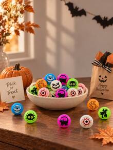 Muroi Mono 2/10/12/15/20/24/25Pcs Random Halloween Glow-In-The-Dark Bouncy Balls, Halloween Party Favors & Decor Props - multicolor - View 4