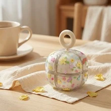 Floral 8-Compartment Pill Organizer: Compact Portable Pill Case With Floral Print, 8-Compartment Design. Lightweight Leak-Proof Plastic, Equipped With Handle And Carabiner For Bag Attachment, Moisture-Resistant Seal For Medication Storage. - Multicolor - View 3