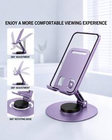 Teckwe Dudukan Ponsel Logam 360° – Dudukan Ponsel Meja Portabel – Dudukan yang Dapat Dilipat & Diputar - Stand desktop - View 3