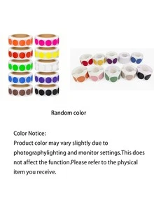 4/6rolls Round Dot Stickers Color Coding Labels,Colorful Coding Label Sticker For File Classification,Mark Key Points,Coloring,Student Classroom,Office,Organizing,For Christmas Gift Ideas,Holiday Home Decorations(1 Roll=500pcs),Classroom - multicolor - View 3