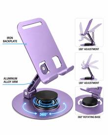 Teckwe Dudukan Ponsel Logam 360° – Dudukan Ponsel Meja Portabel – Dudukan yang Dapat Dilipat & Diputar - Stand desktop - View 8