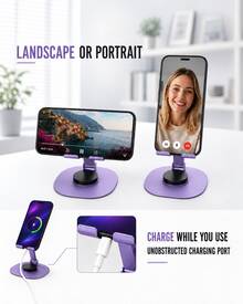 Teckwe Dudukan Ponsel Logam 360° – Dudukan Ponsel Meja Portabel – Dudukan yang Dapat Dilipat & Diputar - Stand desktop - View 2