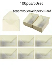 Mini Vintage Envelopes With Blank Wavy Note Cards, , Suitable For Wedding Invitations, Gift Cards, , Invitations, Birthday, Thanksgiving, And Christmas Greetings - B - View 9
