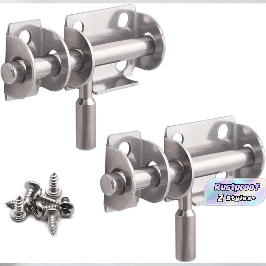 Mini Sliding Bolt Gate Latch, 2.6 Inch Heavy Duty Stainless Steel Barrel Bolt With Padlock Hole, Interior Door Latches (4/6Pack) - 2 inch latch round handle - View 1