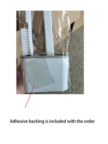 1 Piece 2-In-1 Toilet Brush Set With Holder, Made Of Pp Material, Silicone Cleaning Brush, Wall Mount Design With Storage Box, Flat Head Design For Bathroom & Toilet, Easy To Hang, No Drip - Multicolor - View 4