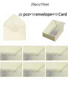 Mini Vintage Envelopes With Blank Wavy Note Cards, , Suitable For Wedding Invitations, Gift Cards, , Invitations, Birthday, Thanksgiving, And Christmas Greetings - B - View 8