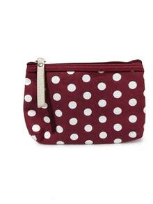 Madebyblanc 1 Buah Tas Kosmetik Kanvas Polkadot, Tas Kosmetik Portabel dengan Resleting dan Tali Pergelangan Tangan, Dompet Penyimpanan Serbaguna Ringan, Organizer Perjalanan Persegi Panjang yang Lucu, Untuk Kosmetik, Alat Tulis, dan Perlengkapan Kecil, Aksesori Penyimpanan Harian untuk Perjalanan dan Liburan - MultiWarna - View 15