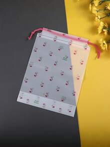 Cherry Pattern Travel Shoe Bags Drawstring Closure Transparent Rope Laundry Organizer Large Capacity White Cherry Print For Men Women Daily Home Travel Use - View 2