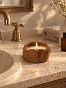 Cirelle 1PC/2PCS Wabi-Sabi Textured Matte Concrete Candle Holder, Empty Cement Candle Cup For DIY Soy Candle Making, Minimalist Table Decor, Ideal Housewarming Birthday Wedding Holiday Gift For Home Decor & Candle Making Hobbyists - multicolor - View 3