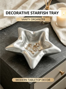 1PC 3D Printed Bubble Star Jewelry Tray Creative Ins Style Accessory Organizer High Aesthetic Gift For Women Home Decor - Silver - View 4
