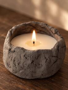 Cirelle 1PC/2PCS Wabi-Sabi Textured Matte Concrete Candle Holder, Empty Cement Candle Cup For DIY Soy Candle Making, Minimalist Table Decor, Ideal Housewarming Birthday Wedding Holiday Gift For Home Decor & Candle Making Hobbyists - multicolor - View 10