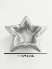 1PC 3D Printed Bubble Star Jewelry Tray Creative Ins Style Accessory Organizer High Aesthetic Gift For Women Home Decor - Silver - View 5