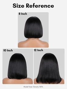 V Part Bob Wig Human Hair Glueless Install With Quick Drawstring Adjustment Straight Hair Natural Color 150% Density For Women, Clip In Upgrade U Part Human Hair Wig, None Lace Wig Human Hair Wear & Go For Beginner Friendly 9AM Hair Cosplay Y2K Ss26 - SNatural - View 3