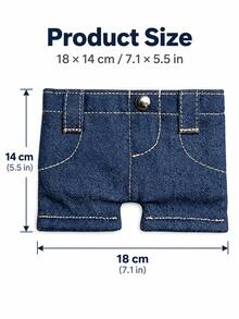 Joivida Blue Denim-Look Shorts Shaped Mini Storage Pouch, Cute Novelty Snap Button Card Holder Wallet, Stitched Small Organizer For Cards, Coins, Keys & Daily Essentials, Portable Travel Accessory, Birthday Holiday Gift - Multicolor - View 7