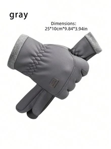 1 Pair Winter Outdoor Ski Gloves, Unisex Fleece Lined Windproof Warm Non-Slip Touch Screen Gloves For Driving And Cycling - Multicolor - View 9