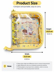 A8 3‑Hole Cartoon Rabbit Zipper Photo Album, Glitter Star 3‑Inch Photo Card Binder, 1‑Pocket Card Holder For Teen Girls, Kawaii Photo Card Collection Book - Multicolor - View 5