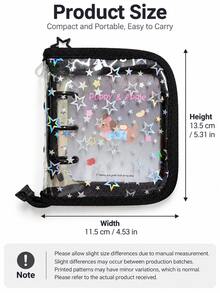 A8 3‑Hole Cartoon Rabbit Zipper Photo Album, Glitter Star 3‑Inch Photo Card Binder, 1‑Pocket Card Holder For Teen Girls, Kawaii Photo Card Collection Book - Multicolor - View 13