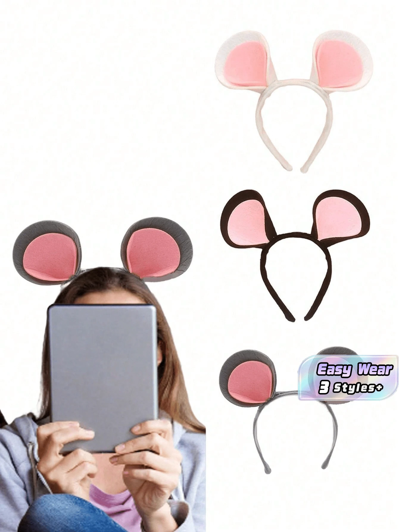 1pc Cartoon Cute Mouse Ear Headband - Animal Ears Party Perfect ...