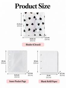 Haus Hana 1PC A8 Mini 3-Ring Binder Photo Card Album, Double-Snap Clear Cover, 3-Inch Single-Pocket Trading Card Holder, Loose-Leaf Journal Organizer With Zipper Pouch For Photocards, Photos, Stickers & Daily Collection - multicolor - View 4