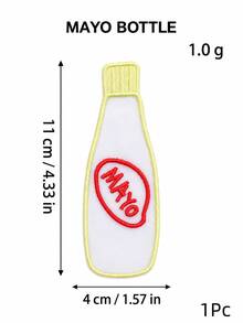 Joivida 1Pc/5Pcs Kawaii Organza Embroidery Bookmarks, Fruit Vegetable & Sauce Bottle Pattern, Sheer Polyester Embroidered Appliques, Multipurpose For Reading Mark & Journal DIY Craft Decor - multicolor - View 19