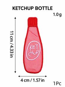 Joivida 1Pc/5Pcs Kawaii Organza Embroidery Bookmarks, Fruit Vegetable & Sauce Bottle Pattern, Sheer Polyester Embroidered Appliques, Multipurpose For Reading Mark & Journal DIY Craft Decor - multicolor - View 16