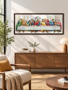 Cross‑Stitch Kit The Last Supper Pattern DIY Handmade Embroidery Set Printed Needlework Figure Design Craft Home Wall Decor Hand‑Stitching Project Gift For Embroidery Enthusiasts - Multicolor - View 12