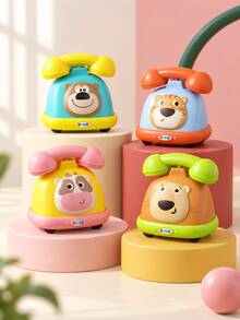 MINKOJA 1Pc Cartoon Animal Toy Telephone – Cute Animal Shapes, Rotating And Rolling Telephone, Early Education Pull-String Toy, Fun Communication Role-Playing Gift, Birthday Present. - Multicolor - View 3