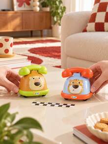 MINKOJA 1Pc Cartoon Animal Toy Telephone – Cute Animal Shapes, Rotating And Rolling Telephone, Early Education Pull-String Toy, Fun Communication Role-Playing Gift, Birthday Present. - Multicolor - View 4