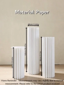 1/3/4pcs Set Cardboard Pedestal Stand, Folding Pillar Stand, Wedding Props, Floor Display Column Stand, Diy Pedestal Box With Round Top Plate Folding Paper Cylinder Column Pedestal Wedding Birthday Cake Flower Stand Rack, Material: Paper, Can Bear - Multicolor - View 17