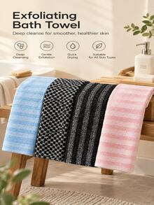 1pc African Net Exfoliating Bath Towel Set, Double Sided Design With Gentle & Rough Texture, Back Shower Scrub Towel, Premium Mesh Material With Convenient Straps, Loofah Bath Sponge For Smoother Skin, Daily Body Exfoliator - Multicolor - View 7